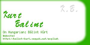 kurt balint business card